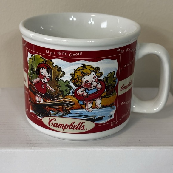 VINTAGE Cambell Kids 2000 "DOLLY & BILLY" Soup Ceramic Mug By Harvest - Picture 1 of 5